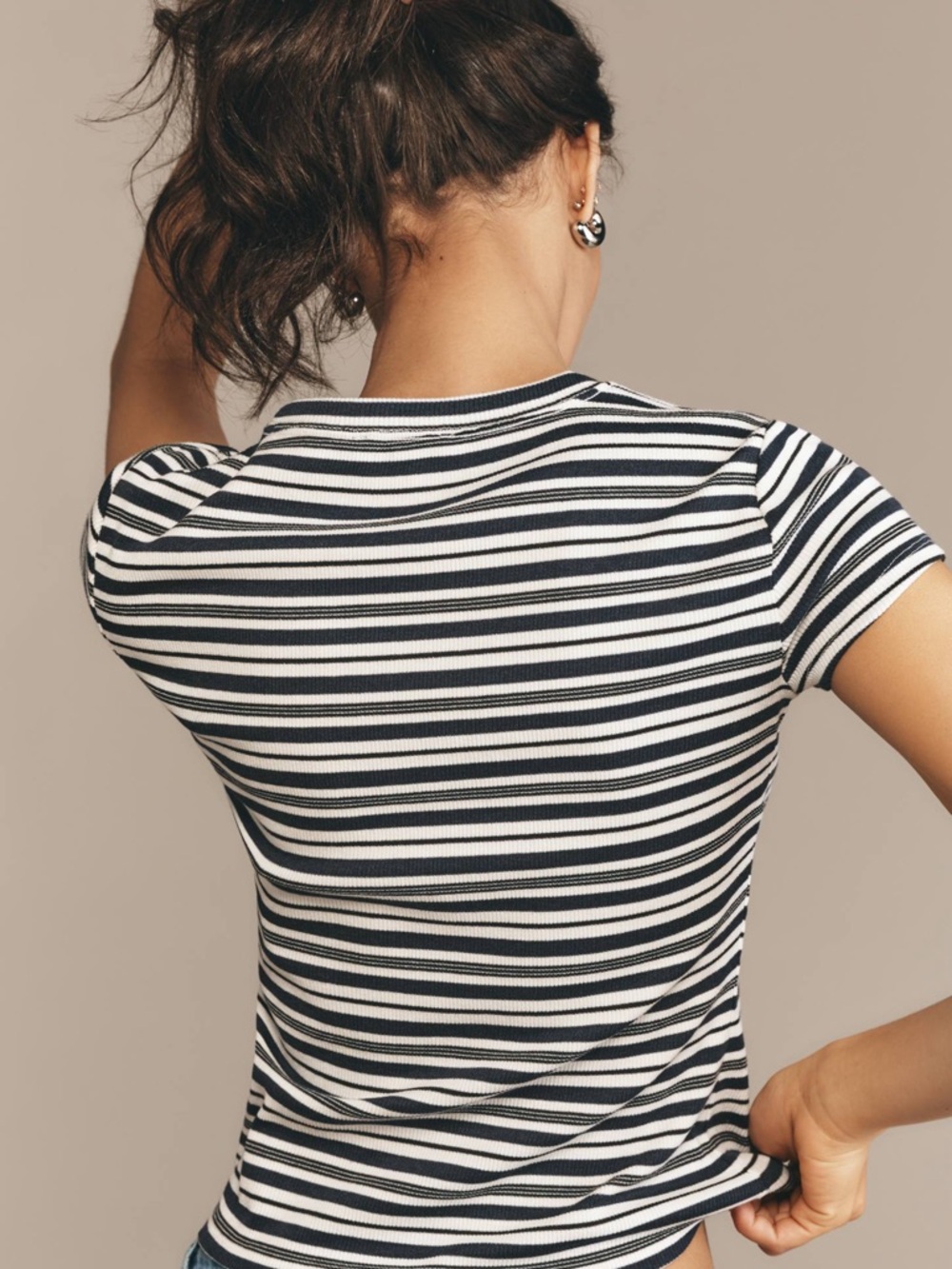 PAIGE Chantrelle Crew-Neck Ribbed Tee - Picture 3 of 8